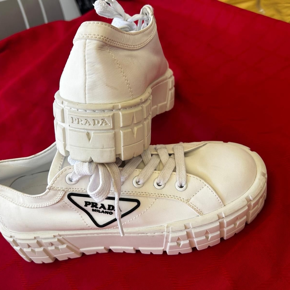 Prada White Platform Sneakers - image 1